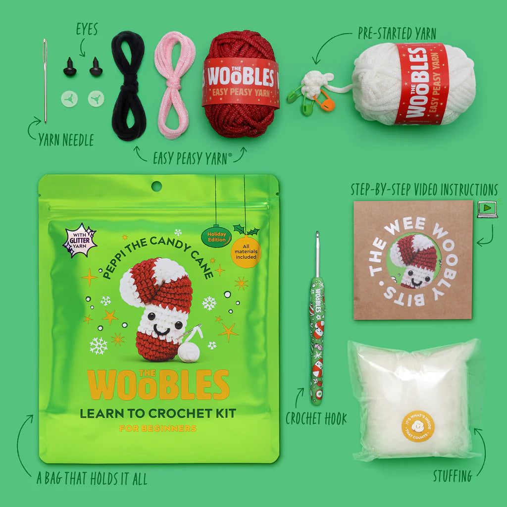 Peppi the Candy Cane crochet kit