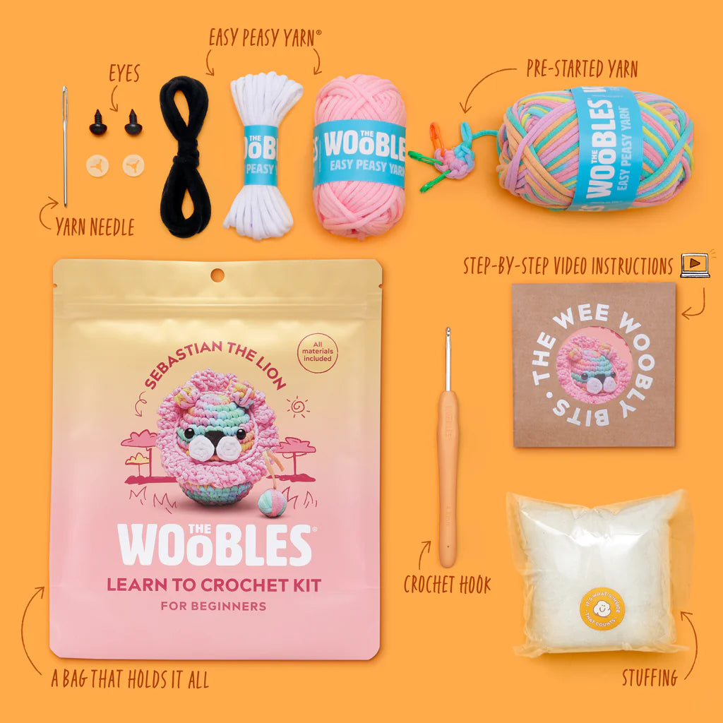 Sebastian the Lion Pastel Crochet Kit